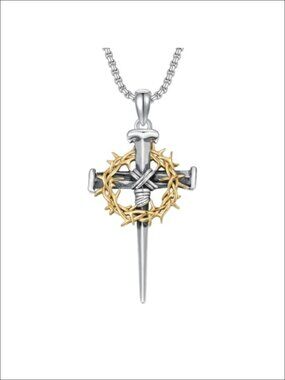Three Nail Cross Necklace 925 Sterling Silver Christian Pendant Men Women